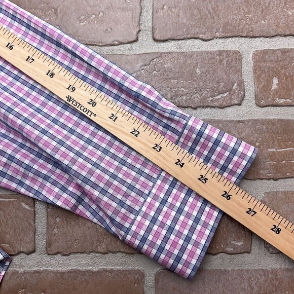 Untuckit Shirt Mens 2XLarge Purple‎ Blue Check Regular Cotton Wrinkle Free - Picture 7 of 11